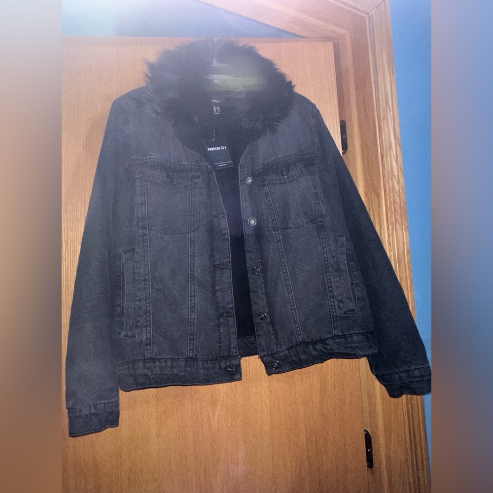 Forever 21 Faux Fur Lined Jean Jacket